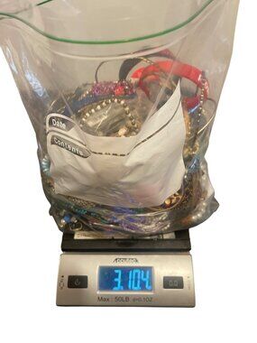 3 lbs 10.4 oz Craft Jewelry Lot Rhinestones Chains Beaded Repair Repurpose Resel